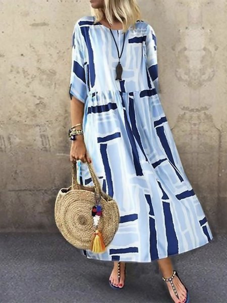Color Block Geometric Casual Loosen Off Shoulder Round Neck Long Dresses, As picture, Maxi Dresses
Color Block Geometric Casual Loosen Off Shoulder Round Neck Long Dresses, As picture, Maxi Dresses