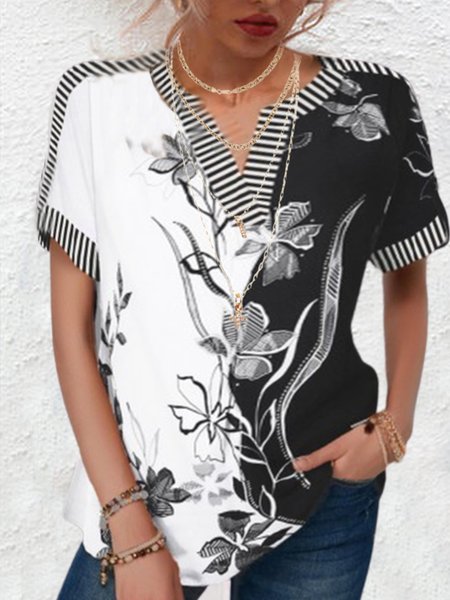Vacation Loosen Elegant V Neck Floral Shirts & Tops, Multicolor, Tees & T-shirts
Vacation Loosen Elegant V Neck Floral Shirts & Tops, Multicolor, Tees & T-shirts