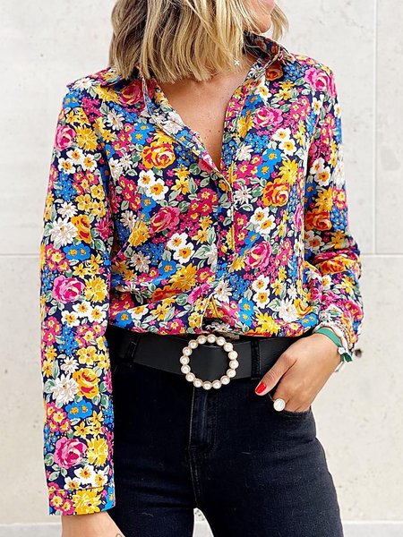 Romantic Shirt Collar Loosen Floral Long Sleeves Blouse Long sleeve tops, Multicolor, Tops
Romantic Shirt Collar Loosen Floral Long Sleeves Blouse Long sleeve tops, Multicolor, Tops