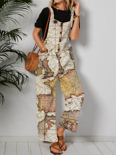 Map Earth Print Pocket Sleeveless Earth Day Casual Jumpsuit Vintage Map One-Pieces, Khaki, Jumpsuits&Rompers
Map Earth Print Pocket Sleeveless Earth Day Casual Jumpsuit Vintage Map One-Pieces, Khaki, Jumpsuits&Rompers