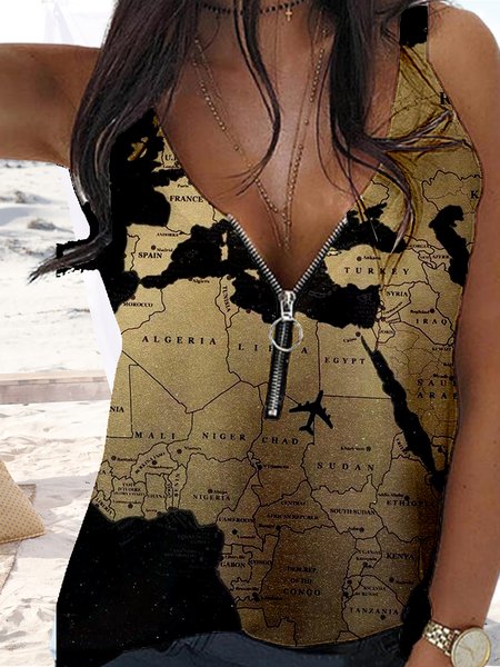 Earth Day Map Print Spring New Designer Casual Ladies Tops, Multicolor, Tanks & Camis
Earth Day Map Print Spring New Designer Casual Ladies Tops, Multicolor, Tanks & Camis