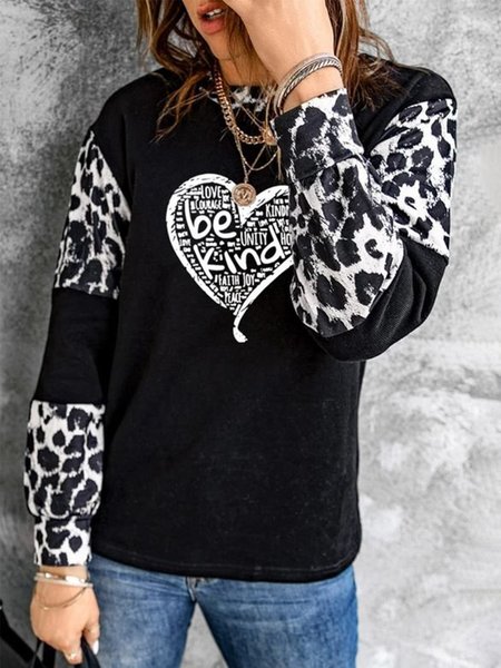 Be Kind Leopard Long Sleeves Crew Neck Plus Size Casual Tops, Black-white, T-Shirts
Be Kind Leopard Long Sleeves Crew Neck Plus Size Casual Tops, Black-white, T-Shirts