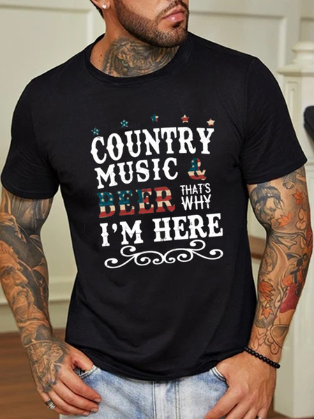 Leisure Style Of Country Music And Beer, Men's Short Sleeve T-shirt, Black, T-Shirts
Leisure Style Of Country Music And Beer, Men's Short Sleeve T-shirt, Black, T-Shirts