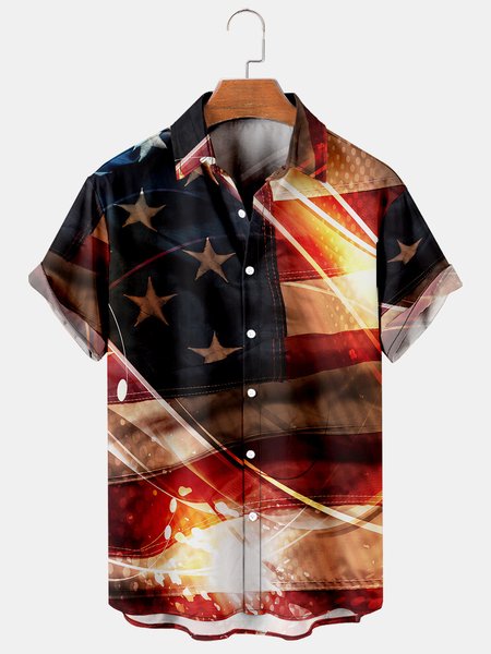Men's Flag Print Casual Breathable Short Sleeve Hawaiian Shirt, Blue, Men's Floral shirt
Men's Flag Print Casual Breathable Short Sleeve Hawaiian Shirt, Blue, Men's Floral shirt
