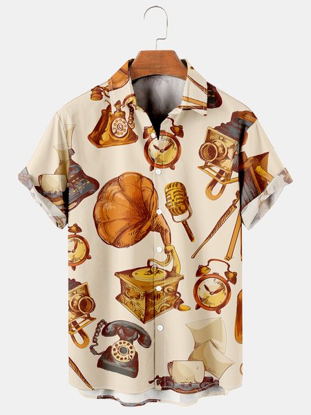 Mens Vintage Gramophone Casual Breathable Short Sleeve Hawaiian Shirts, Khaki, Men's Floral shirt
Mens Vintage Gramophone Casual Breathable Short Sleeve Hawaiian Shirts, Khaki, Men's Floral shirt