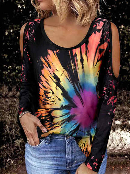 Ombre Cotton Blends Casual Crew Neck Shirts & Tops, Multicolor, Long sleeve tops
Ombre Cotton Blends Casual Crew Neck Shirts & Tops, Multicolor, Long sleeve tops