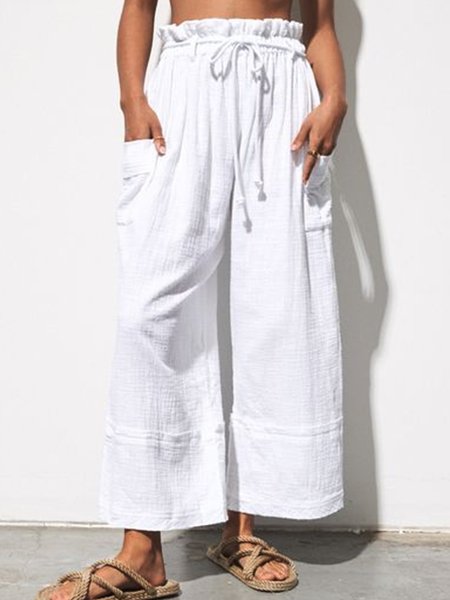 Plain Pockets Plus Size Casual Pants, White, Pants
Plain Pockets Plus Size Casual Pants, White, Pants