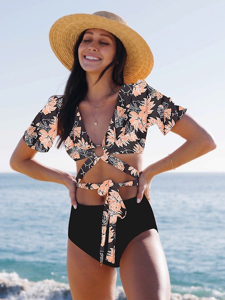 Sexy Printed Split Short Sleeve Top High Waist Shorts Bikini Plus Size, Color5, swimwear>>Bikini Sets
Sexy Printed Split Short Sleeve Top High Waist Shorts Bikini Plus Size, Color5, swimwear>>Bikini Sets