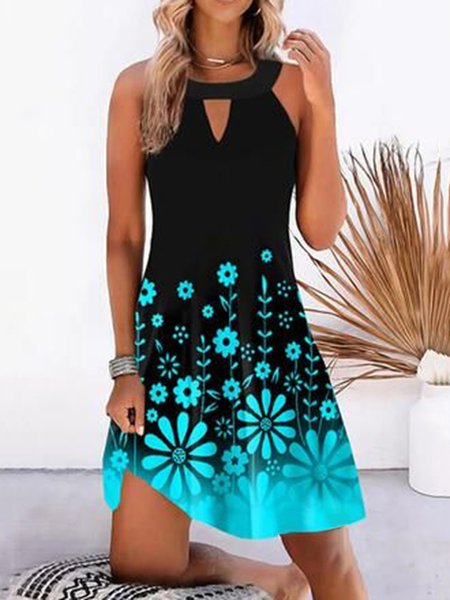 Casual Floral Sleeveless Round Neck Beach Vacation Knee A-line Short sleeve Knit Dress, Black, Mini Dresses
Casual Floral Sleeveless Round Neck Beach Vacation Knee A-line Short sleeve Knit Dress, Black, Mini Dresses