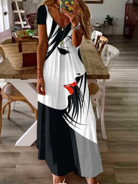 Casual Abstract Figure Cotton Blends Loosen V Neck Maxi Dresses, Flower, Maxi Dresses
Casual Abstract Figure Cotton Blends Loosen V Neck Maxi Dresses, Flower, Maxi Dresses