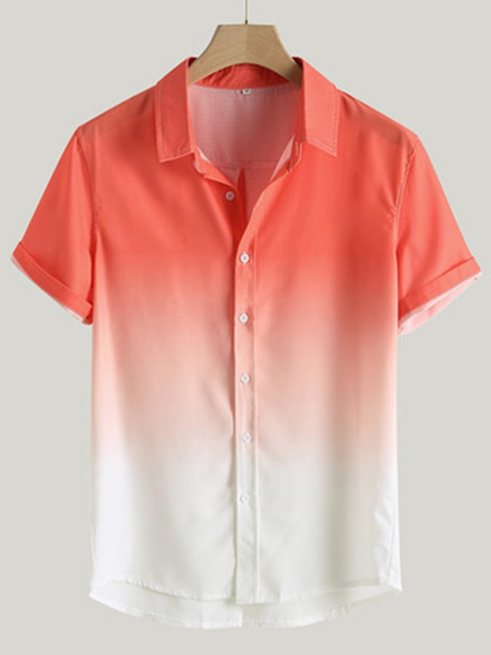 Hugh Recreational Style Collar Gradient Short-Sleeved Shirt, Orange, Men's Floral shirt
Hugh Recreational Style Collar Gradient Short-Sleeved Shirt, Orange, Men's Floral shirt