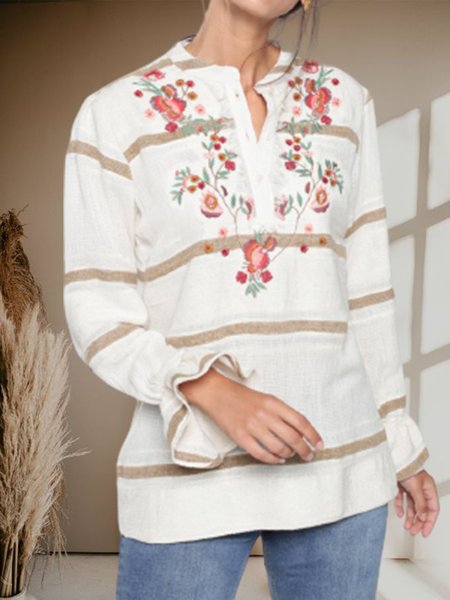 Floral Geometric Vacation Regular Fit Long sleeve tops, White, Long sleeve tops
Floral Geometric Vacation Regular Fit Long sleeve tops, White, Long sleeve tops
