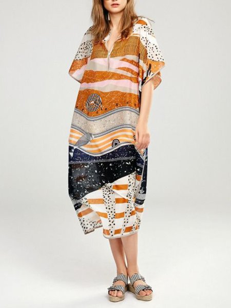 Casual Shirt Collar Landscape Print Short sleeve Woven Dress, Multicolor, Dresses
Casual Shirt Collar Landscape Print Short sleeve Woven Dress, Multicolor, Dresses
