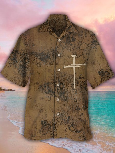 Mens Easter Print Casual Breathable Short Sleeve Shirt, Brown, Men's Floral shirt
Mens Easter Print Casual Breathable Short Sleeve Shirt, Brown, Men's Floral shirt