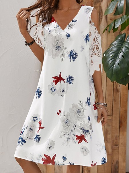 Geometric flower print lace a-hem dress middle skirt Plus Size, White, Mini Dresses
Geometric flower print lace a-hem dress middle skirt Plus Size, White, Mini Dresses