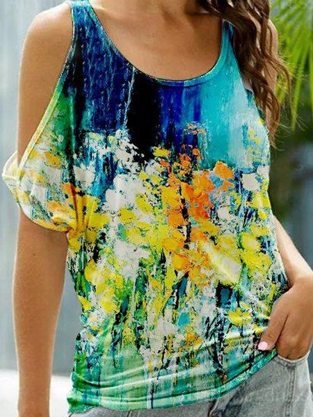 Vacation Painted Abstract Floral Printed Loosen Crew Neck Short Sleeve T-Shirt, Flower, T-Shirts
Vacation Painted Abstract Floral Printed Loosen Crew Neck Short Sleeve T-Shirt, Flower, T-Shirts