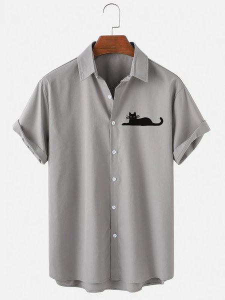 Casual Style American Cat Print Basic Versatile Shirt, As picture, Shirts & Blouse
Casual Style American Cat Print Basic Versatile Shirt, As picture, Shirts & Blouse
