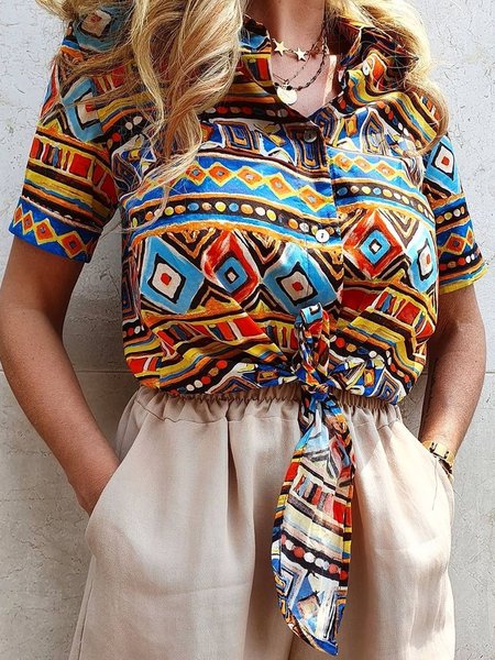 Casual Loosen Cotton Blends Shirt Collar Short Sleeve Blouse, Multicolor, Blouses & Shirts
Casual Loosen Cotton Blends Shirt Collar Short Sleeve Blouse, Multicolor, Blouses & Shirts