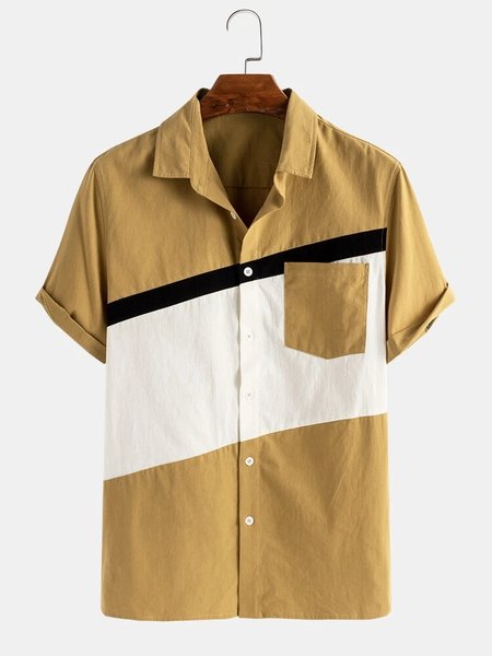 Cotton Linen Style American Casual Striped Color Block Linen Shirt, Khaki, Men's Floral shirt
Cotton Linen Style American Casual Striped Color Block Linen Shirt, Khaki, Men's Floral shirt