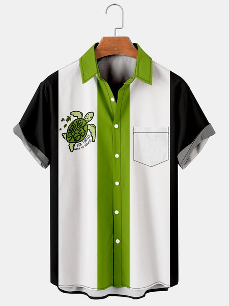 Mens Save Earth Sea Turtles Print Casual Breathable Chest Pocket Short Sleeve Bowling Shirts, Green, Men's Floral shirt
Mens Save Earth Sea Turtles Print Casual Breathable Chest Pocket Short Sleeve Bowling Shirts, Green, Men's Floral shirt