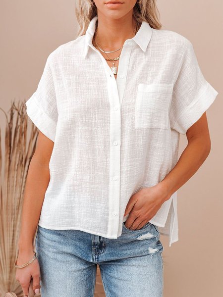 Basic hot spring new designer women's short-sleeved shirt, White, Shirts & Blouses
Basic hot spring new designer women's short-sleeved shirt, White, Shirts & Blouses