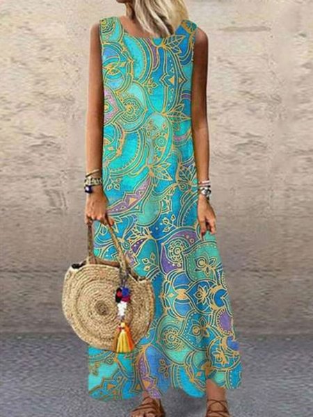 Casual Floral Beach Holiday Sleeveless Loosen A-line Round Neck Short sleeve Woven Dress, Green, Maxi Dresses
Casual Floral Beach Holiday Sleeveless Loosen A-line Round Neck Short sleeve Woven Dress, Green, Maxi Dresses