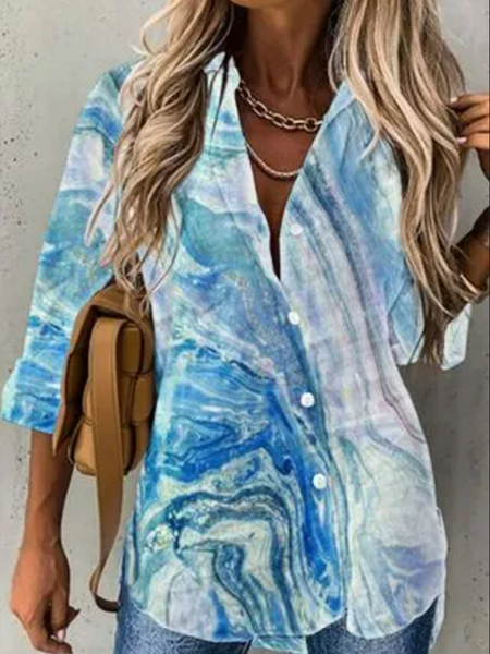 Daily gradient geometric marble pattern loose button top shirt Plus Size, Light blue, Shirts & Blouses
Daily gradient geometric marble pattern loose button top shirt Plus Size, Light blue, Shirts & Blouses