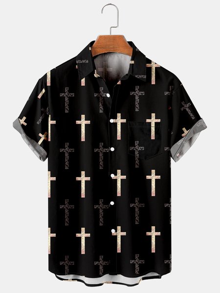 Men's Easter Print Casual Breathable Short Sleeve Hawaiian Shirt, Black, Men's Floral shirt
Men's Easter Print Casual Breathable Short Sleeve Hawaiian Shirt, Black, Men's Floral shirt