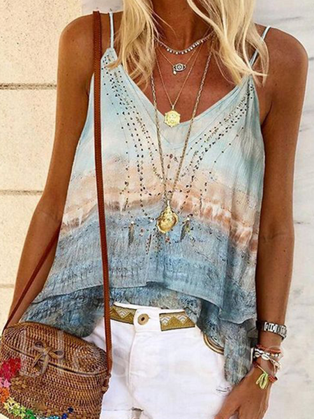 Daily beach vacation loose a fake two-piece gradient marble loose top T-shirt vest Plus Size, Blue, Tanks & Camis
Daily beach vacation loose a fake two-piece gradient marble loose top T-shirt vest Plus Size, Blue, Tanks & Camis