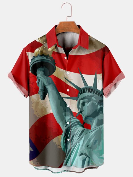 Mens American Statue of Liberty Print Casual Breathable Short Sleeve Hawaiian Shirts, Red, Men's Floral shirt
Mens American Statue of Liberty Print Casual Breathable Short Sleeve Hawaiian Shirts, Red, Men's Floral shirt