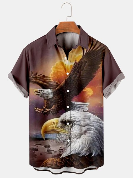 Mens American Eagle Old Glory Print Casual Breathable Short Sleeve Hawaiian Shirts, Brown, Men's Floral shirt
Mens American Eagle Old Glory Print Casual Breathable Short Sleeve Hawaiian Shirts, Brown, Men's Floral shirt