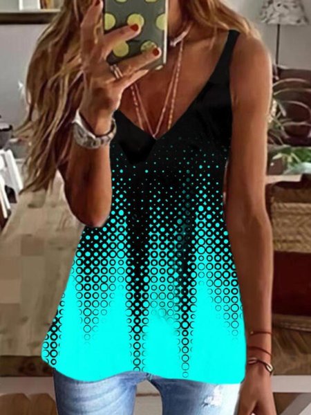 Casual Sleeveless V Neck Plus Size Printed Ribbed Tank Tops Top Vests, Blue, Tank Top
Casual Sleeveless V Neck Plus Size Printed Ribbed Tank Tops Top Vests, Blue, Tank Top