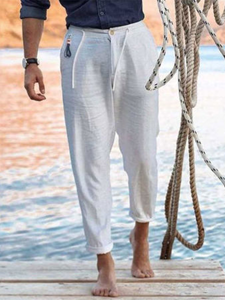 Cotton And linen Style American Casual Basic Wild linen Trousers, White, Pants
Cotton And linen Style American Casual Basic Wild linen Trousers, White, Pants