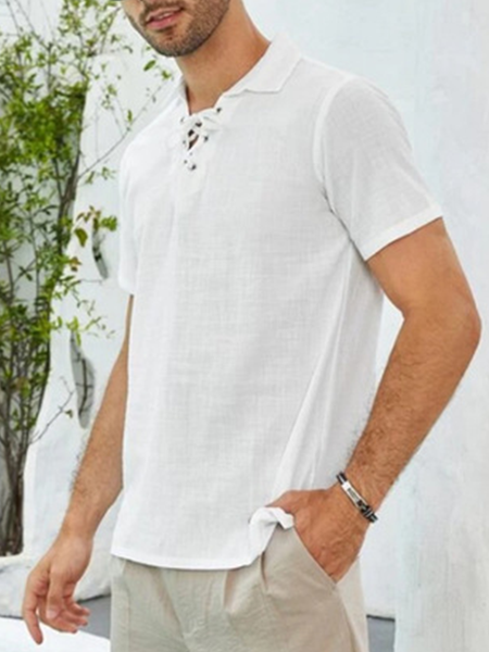 Cotton Linen Style American Casual Basic Versatile Linen Shirt, White, Men's t-shirts
Cotton Linen Style American Casual Basic Versatile Linen Shirt, White, Men's t-shirts