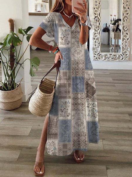 Vintage flowers loose a long dress with split ends Plus Size, Multicolor, Dresses
Vintage flowers loose a long dress with split ends Plus Size, Multicolor, Dresses