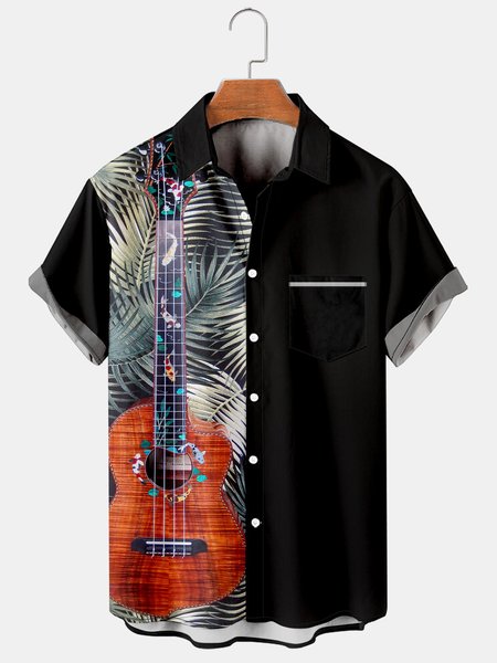 Mens Music Print Casual Breathable Short Sleeve Shirt, Black, Shirts & Blouse
Mens Music Print Casual Breathable Short Sleeve Shirt, Black, Shirts & Blouse
