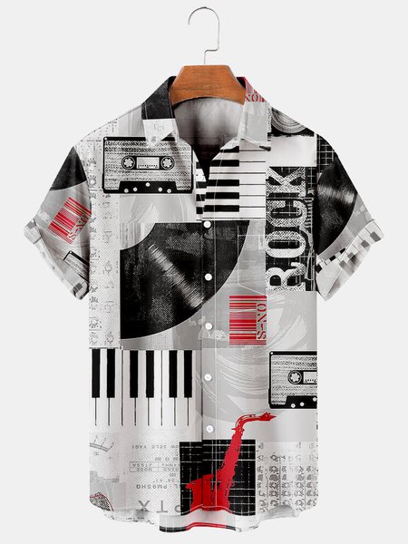 Mens Retro Music Guitar Vinyl Records Casual Breathable Chest Pocket Short Sleeve Hawaiian Shirts, Gray, Men's Floral shirt
Mens Retro Music Guitar Vinyl Records Casual Breathable Chest Pocket Short Sleeve Hawaiian Shirts, Gray, Men's Floral shirt