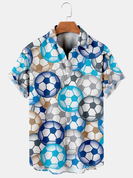 Men's Colorful Football Print Breathable Short Sleeve Hawaiian Shirt, Blue, Men's Floral shirt
Men's Colorful Football Print Breathable Short Sleeve Hawaiian Shirt, Blue, Men's Floral shirt