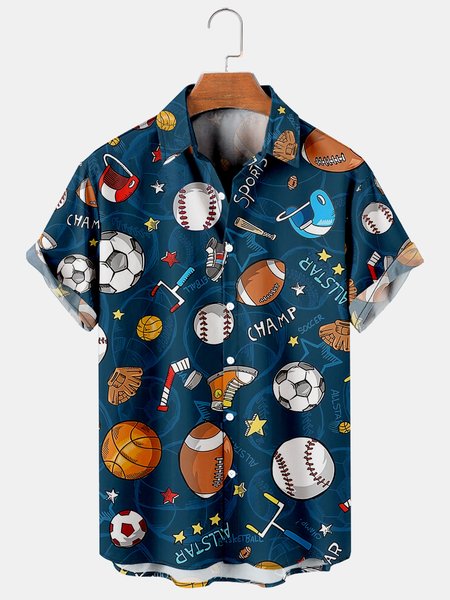 Men's Football Print Breathable Short Sleeve Hawaiian Shirt, Blue, Men's Floral shirt
Men's Football Print Breathable Short Sleeve Hawaiian Shirt, Blue, Men's Floral shirt