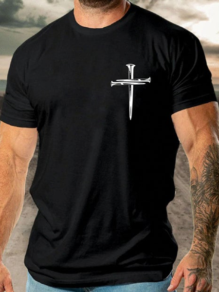 Easter Cross Letter Print Men's Casual Short Sleeve T-Shirt, Black, T-Shirts
Easter Cross Letter Print Men's Casual Short Sleeve T-Shirt, Black, T-Shirts