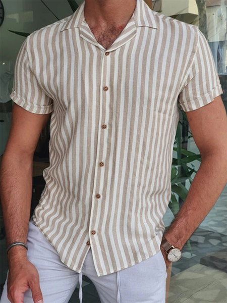 Cotton Linen Style American Casual Striped Versatile Linen Shirt, As picture, Shirts & Blouse
Cotton Linen Style American Casual Striped Versatile Linen Shirt, As picture, Shirts & Blouse