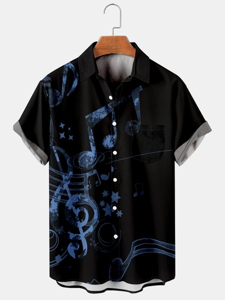 Men's Music Collection Casual Print Breathable Short Sleeve Hawaiian Shirt, Black, Men's Floral shirt
Men's Music Collection Casual Print Breathable Short Sleeve Hawaiian Shirt, Black, Men's Floral shirt