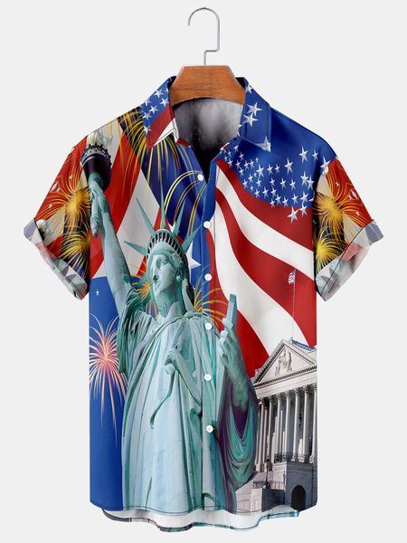 Mens Statue of Liberty Print Casual Breathable Short Sleeve Shirt, As picture, Men's Floral shirt
Mens Statue of Liberty Print Casual Breathable Short Sleeve Shirt, As picture, Men's Floral shirt
