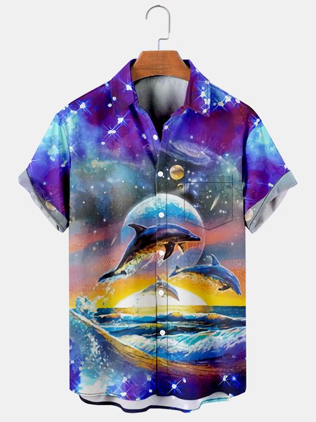 Casual Style Natural Series Environmental Protection Marine Animal Elements Lapel Short-Sleeved Printed Shirt Top, As picture, Men's Floral shirt
Casual Style Natural Series Environmental Protection Marine Animal Elements Lapel Short-Sleeved Printed Shirt Top, As picture, Men's Floral shirt