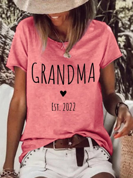 Grandma 2022 Women's Short Sleeve Tops, Red, T-shirts