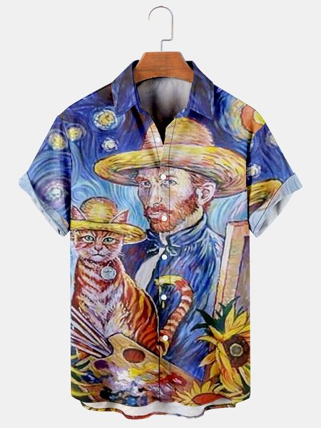 Men's Oil Painting Style Printed Casual Breathable Short Sleeve Shirt, As picture, Men's Floral shirt
Men's Oil Painting Style Printed Casual Breathable Short Sleeve Shirt, As picture, Men's Floral shirt