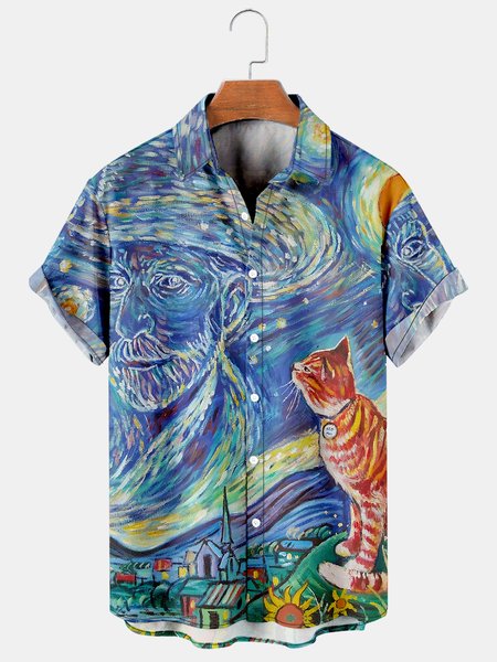 Mens Creative Oil Painting Style Printed Casual Breathable Hawaiian Short Sleeve Shirt, As picture, Men's Floral shirt
Mens Creative Oil Painting Style Printed Casual Breathable Hawaiian Short Sleeve Shirt, As picture, Men's Floral shirt