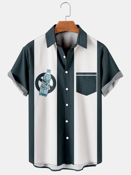Casual Style Natural Collection Eco-friendly Plastic Bottle And Striped Geometric Lapel Short Sleeve Print Shirt Top, Deep green, Men's Floral shirt
Casual Style Natural Collection Eco-friendly Plastic Bottle And Striped Geometric Lapel Short Sleeve Print Shirt Top, Deep green, Men's Floral shirt