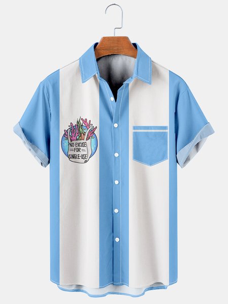 Casual Style Natural Collection Eco-friendly Plastic Bags And Striped Geometric Lapel Short Sleeve Printed Shirt Top, Blue, Men's Floral shirt
Casual Style Natural Collection Eco-friendly Plastic Bags And Striped Geometric Lapel Short Sleeve Printed Shirt Top, Blue, Men's Floral shirt