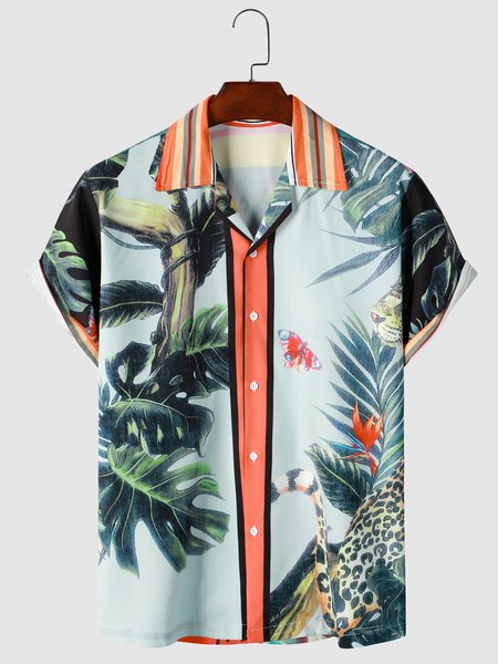 Mens Aloha Tropical Tiger Giraffe Loose Short Sleeve Funky Hawaiian Shirts, Blue, Men's Floral shirt
Mens Aloha Tropical Tiger Giraffe Loose Short Sleeve Funky Hawaiian Shirts, Blue, Men's Floral shirt